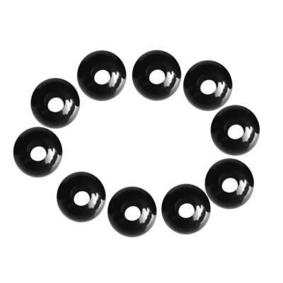 10 Stück schwarz Kunststoff elastische Schock Schnur Seil Toggle Ball Ende Lock