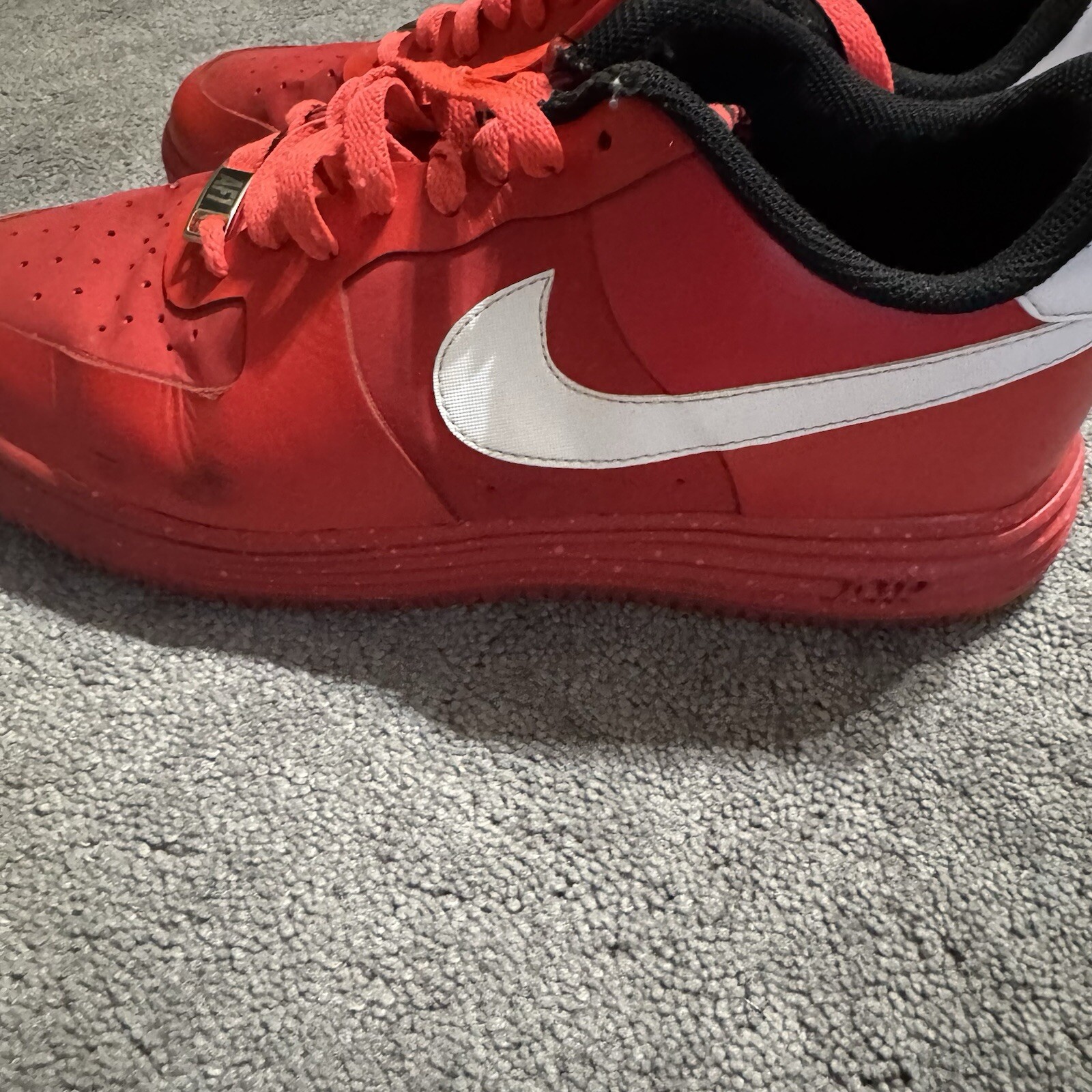 2013 Nike Jordan Lunar Air Force 1 Premium University Red Sz 9.5 thumbnail 9