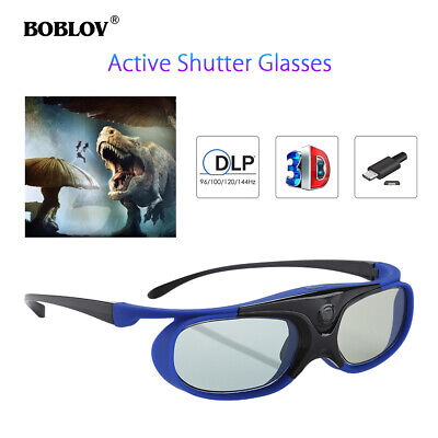 BOBLOV 3D Glasses Active Shutter Glasses 96Hz/144Hz For Sony Projector