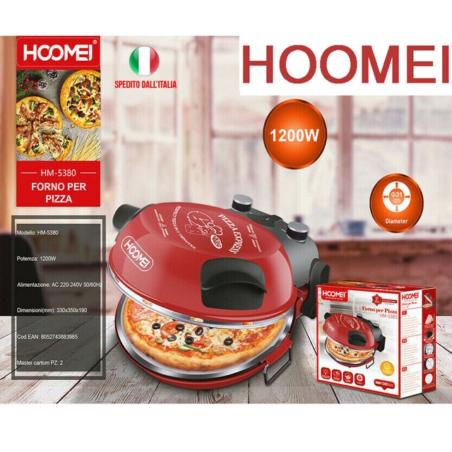 HOOMEI HM-5380 1200W Piastra Elettrica per Pizza - Rossa | Acquisti Online  su eBay