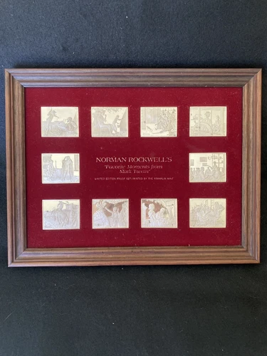 Norman Rockwell's Favorite Moments Mark Twain Limited Edition Proof Set STERLING