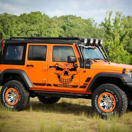 22" Black Skull Hood Decal Vinyl Graphic Pre-Cut Sticker for Tailgate Car Hood - Picture 5 of 6