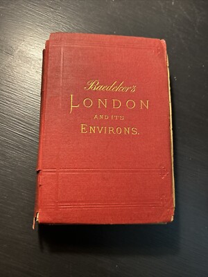 1885 Baedeker s London and its Environs - Rare Vintage Travel Book 