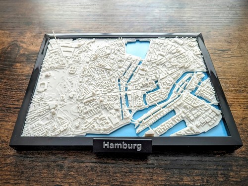 Hamburg Germany 3D City Map Custom 3D Street Map City Poster Print - Picture 5 of 5