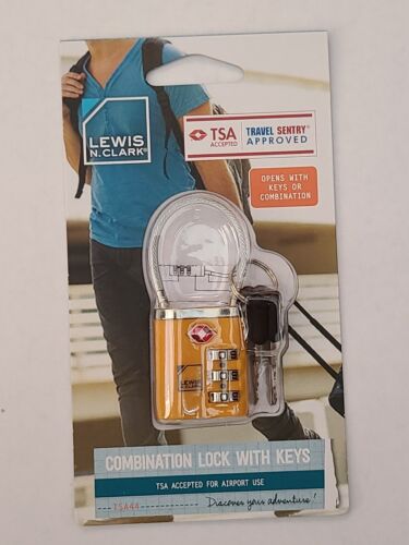 Lewis N Clark Cable Luggage Lock opens by Key or Combination - Picture 1 of 2