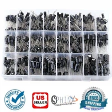 500pc Radial Electrolytic Capacitor Assortment Kit 24 Value 0.1uF-1000uF 10V-50V