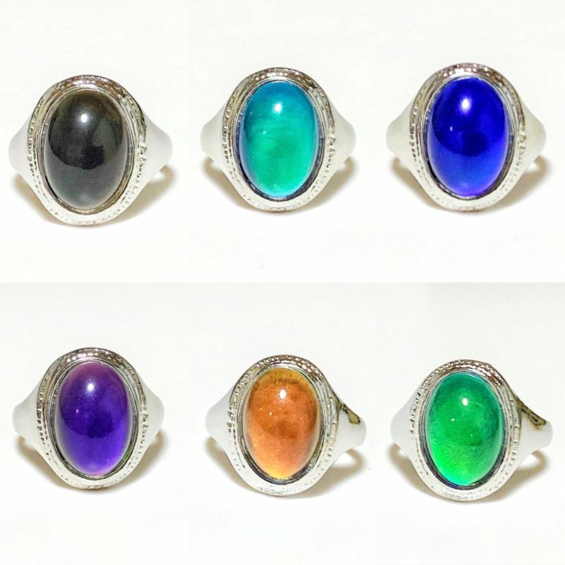 Wholesale 30pcs Oval Vintage Mood Rings Bulk Women Change Color Finger ...