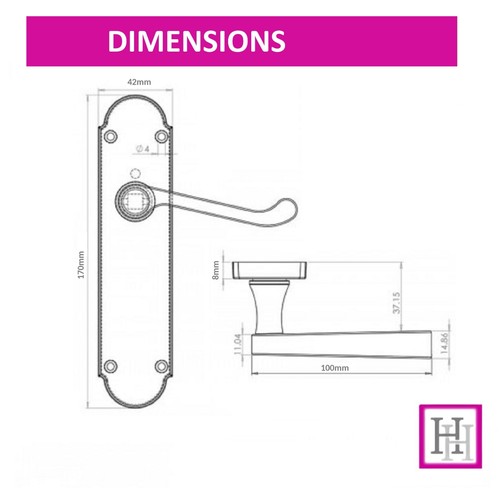 Door Handles Matt Black Finish Epsom Victorian Scroll Modern Handle 1-10 pairs - Picture 26 of 27