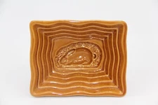 Over And Back Pottery Yellow Mustard Bake Ware Mold Rabbit Bunny Decorative
