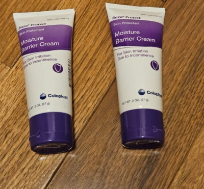 2 pack x 2oz Baza Coloplast Protect Moisture Barrier Skin Cream for Incontinence