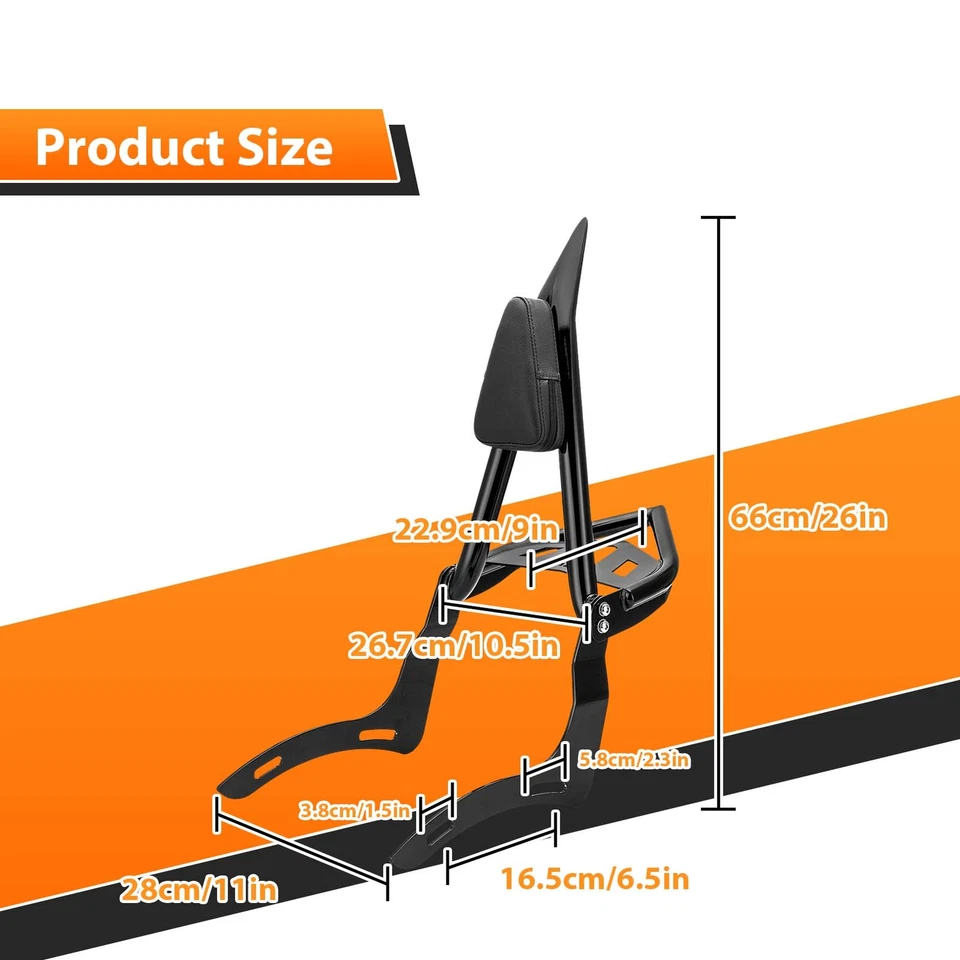 Respaldo de 27,6" de altura barra Sissy para Kawasaki Vulcan 2000 VN2000 2004-2010 Foto 2 de 4