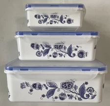 3 Pieces Plastic Food Storage Set Dishwasher Safe