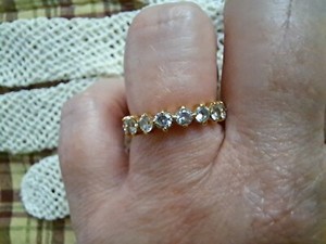 Yellow Gold finish Full Eternity Cz Band - Stunning Size 6