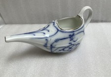 Vintage Porcelain Invalid Feeder Blue White Gold Trim Germany 6 1/2  