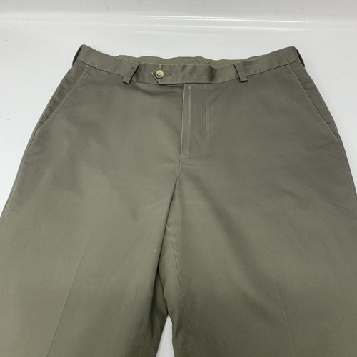 Jos A Bank Traveler Chino Pants Men 35x30 Brown Cotton Tailored Fit Casual Work - Picture 5 of 11