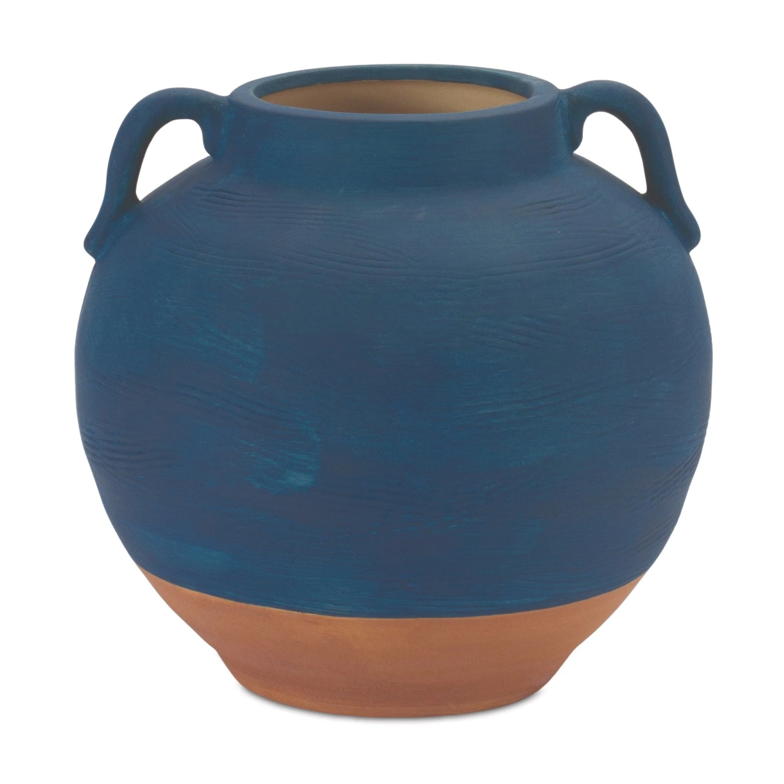 Ceramic Urn Vase with Terra Cotta Accent 7"H