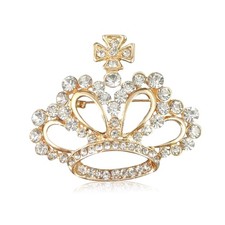 Crystal Rhinestone Princess Queen Crown Brooch Pin for - Tiara for Wedding Pa...