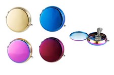4 x Mini Taschen Aschenbecher bunt Rainbow rund Zigarette Metall Reise Set