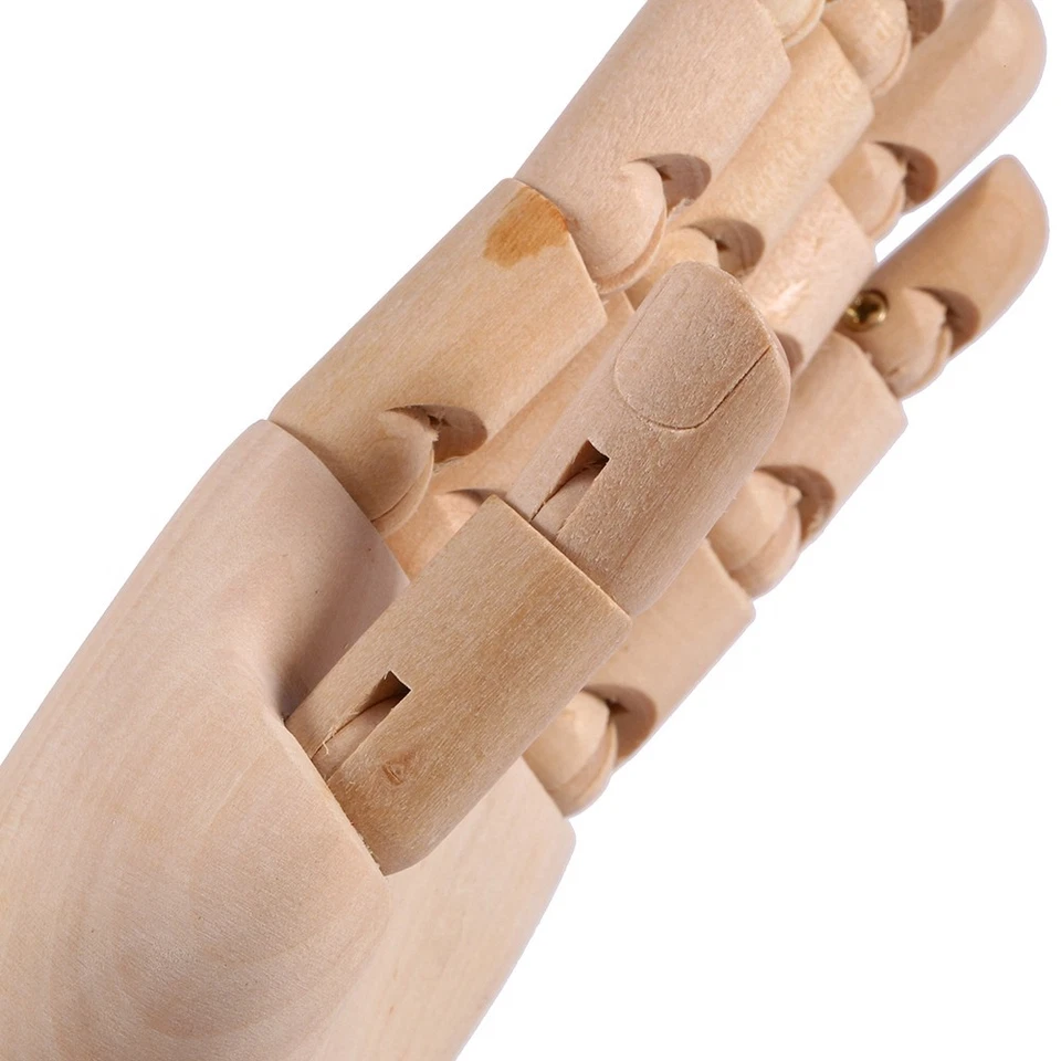 Gliederpuppe Linke Holz Hand Malhilfe Gliederhand Modellpuppe Modellhand - Bild 3 von 4