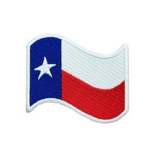 Texas Flag Wavy 2" x 3" Embroidered Patch - Iron-On F1D4A