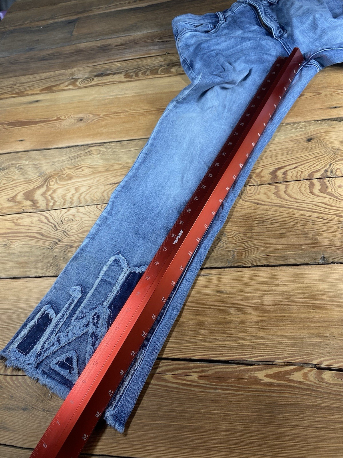 French Dressing Patchwork Jeans Suzann 29x28 Stra… - image 5