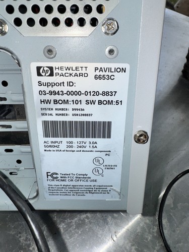 HP Pavilion Mini Desktop No Power To Board For Parts Or Repair Win98 - Photo 8/17