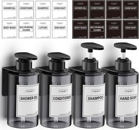 Seifenspender Set 4Er Wandbefestigung 300Ml Ohne Bohren Grau FüR Dusche 4 StüCk