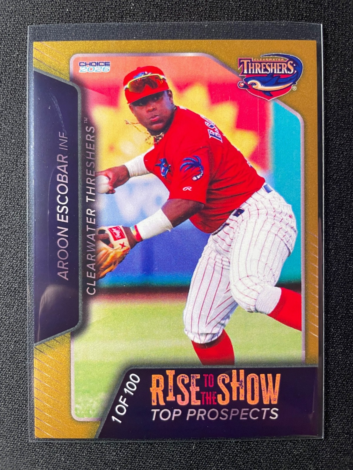 2026 Choice Clearwater Threshers Aroon Escobar Top Prospects GOLD /100!!!