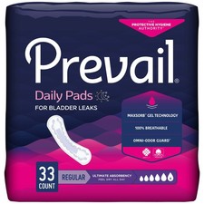 Prevail Incontinent Pad 16" L Regular Length Ultimate 132 Ct