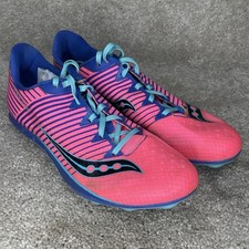 Saucony Sprint Track Shoes Spikes Womens 9.5 Vendetta 2 Pink Blue Black