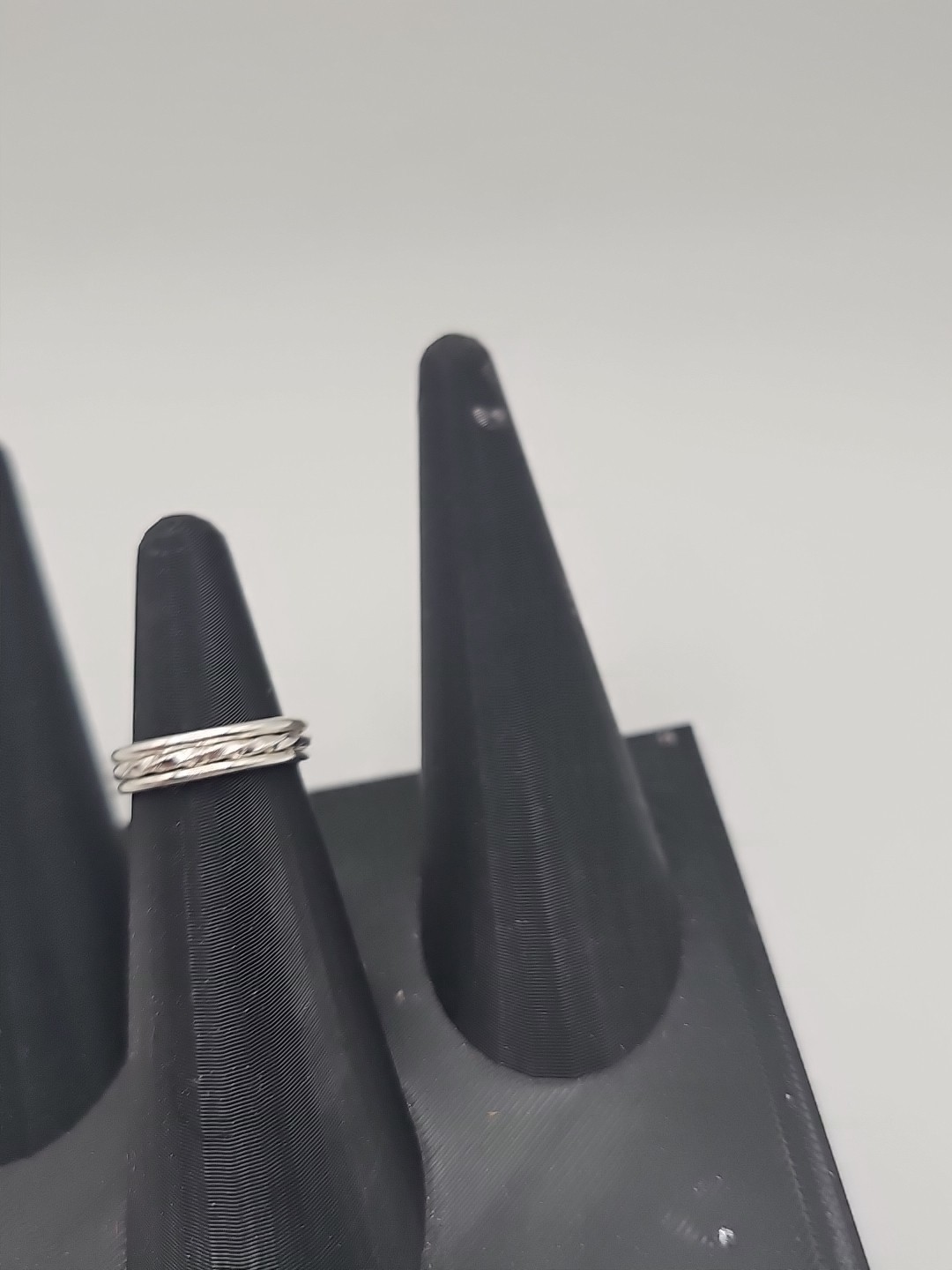 Three Silver Tone Stackable Rings, Size 6 - image 2