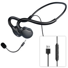 USB Headset with Mic, Open Ear, Noise Reduction, Stereo Sound, for PC, Laptop...