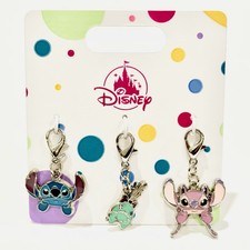 2026 Disney Parks Lilo Stitch Stitch Angel Scrump 3 Clip Charm Set NEW