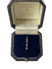 9ct White Gold Diamond and Purple Pink Sapphire Pendant