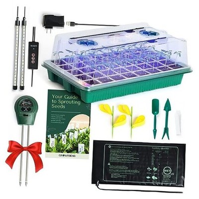 Seed Starter Kit with Grow Lights & Heat Mat   40-Cell Seed Starter Tray,