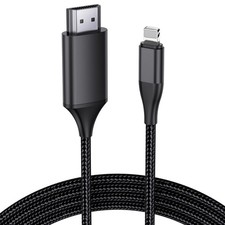 6.6ft HDMI Cable Adapter for iPhone/iPad - 1080P HD Digital AV Video Sync Connec
