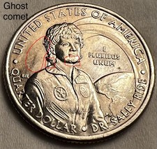 2022 (P)Quarter Drooling George+Dr. Sally Ride Ghost Comet, Multiple Mint Errors