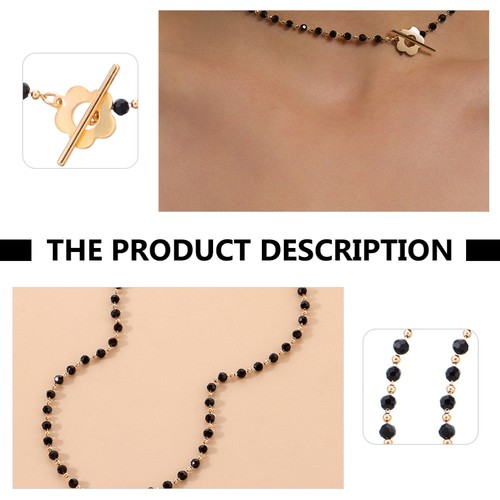 1pc Fashion Beads Chain Necklace Flower Clavicle Chain Lady Neck Decor Jewelry - Picture 9 of 12