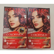 Revlon Colorsilk 66 Cherry Red Permanent Hair Color New & Improved 2 boxes