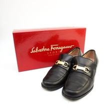Salvatore Ferragamo Women's Loafers Gancini Leather Black 7 112433c