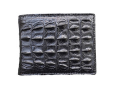 Black Genuine Crocodile Hornback Leather Skin MEN'S BIFOLD Wallet E56