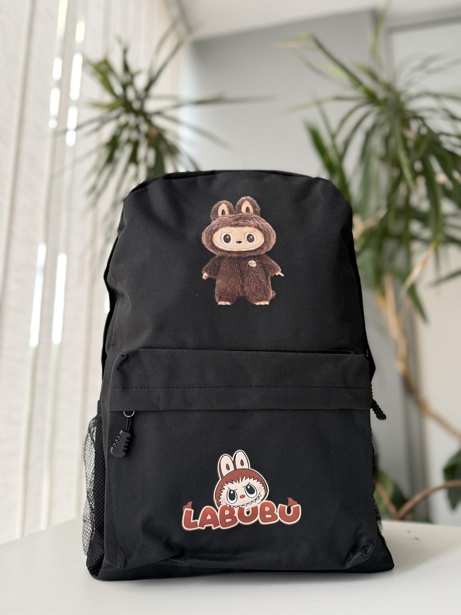 LABUBU school backpack, shoulder bag and pencil case set, black | eBay