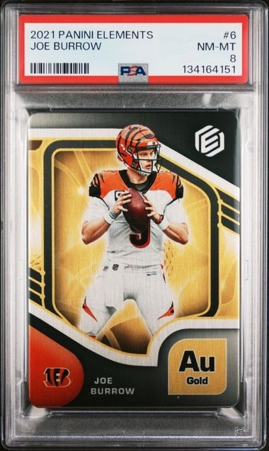 PSA 8 - 2021 Panini Elements Gold /250 #6 - Joe Burrow - Bengals! Low Pop!