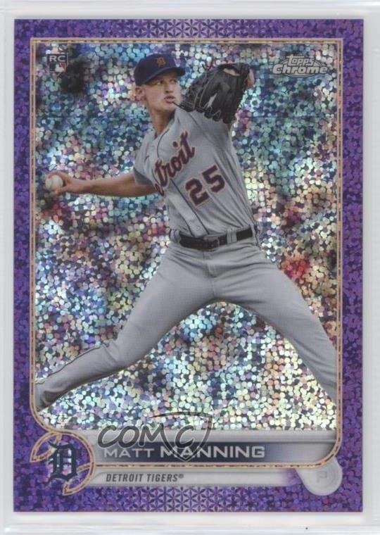 2022 Topps Chrome Purple Speckle Refractor 199/299 Matt Manning #57 0e7u