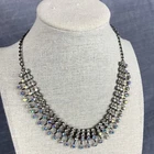 VTG Necklace 15” Colorful Rhinestone Zirconia Multicolor Crystal Costume Jewelry