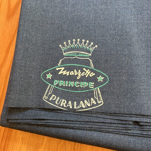 Marzotto Principe Suiting Fabric Pure Virgin Wool Blue 3 Meters Zepel Italian - Picture 2 of 5