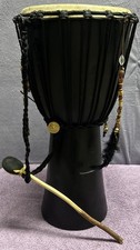 20 in X 10.5 in Djembe Ghana, Africa Hand Carved Professional Travel Drum