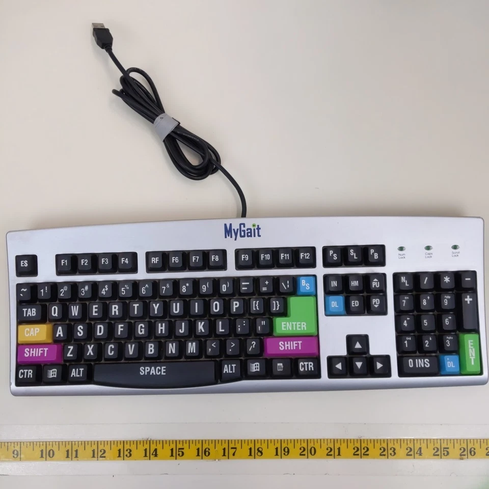 MyGait Large Print Keyboard USB Wired High Contrast Keys Senior Computer Aid