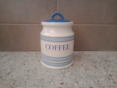 Maxwell & Williams. Coastal Stripes. Coffee Container. Made In China.
