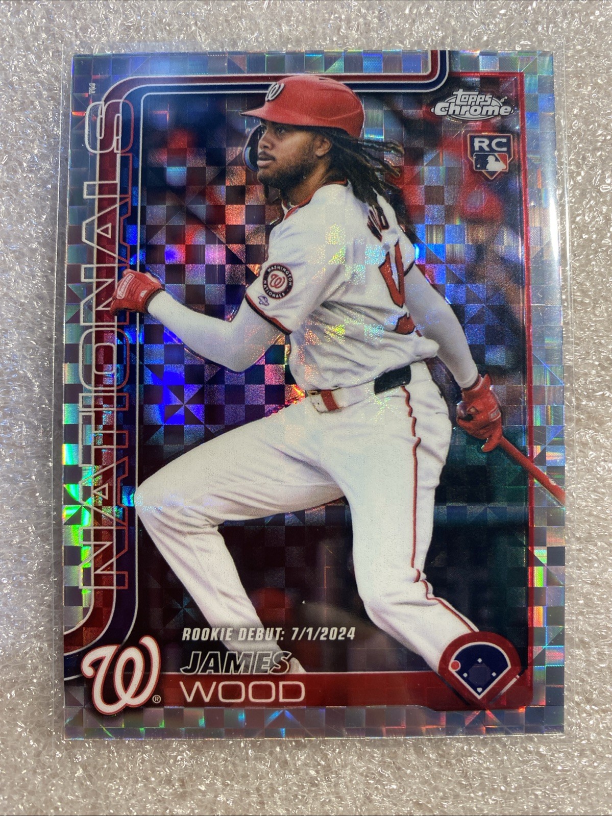 2025 Topps Chrome Update James Wood RC Geometric Refractor #USC95 Nationals